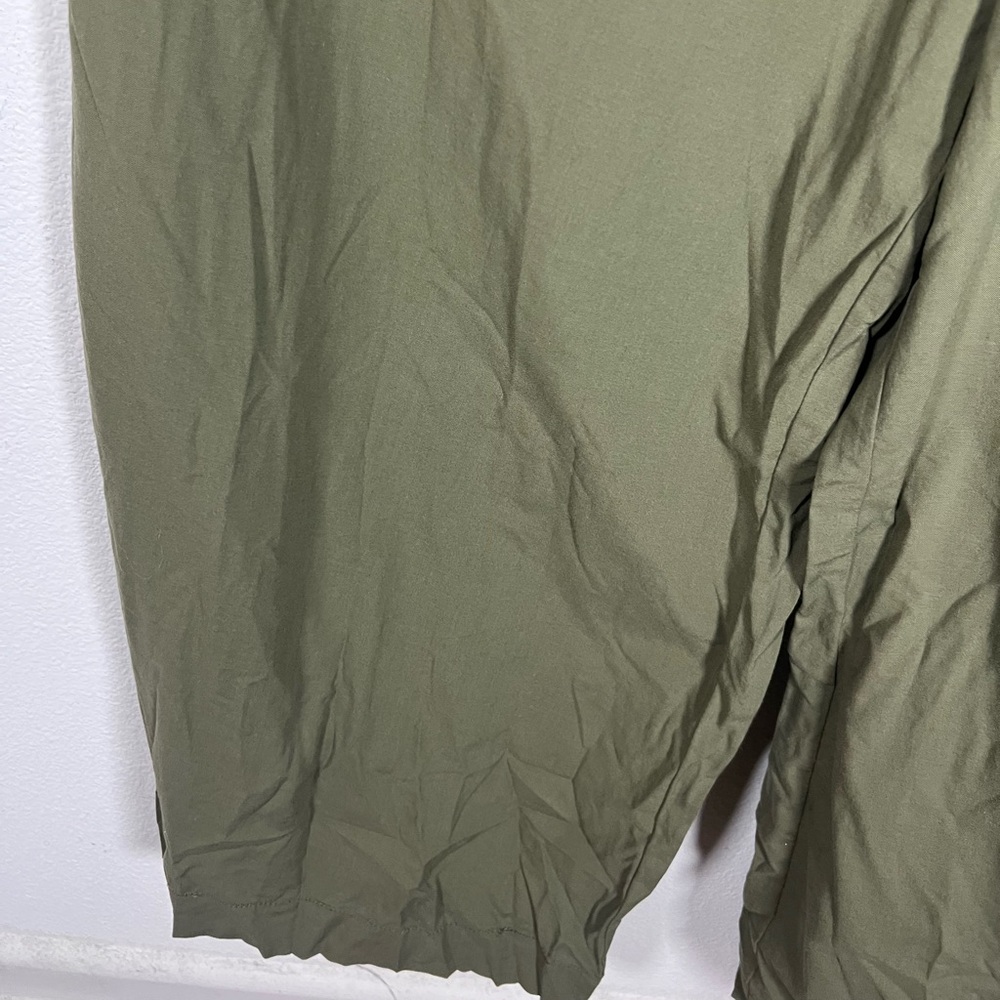 Olive Green Sleeveless Baggy Jumpsuit Overalls Size L - Picture 2 of 3